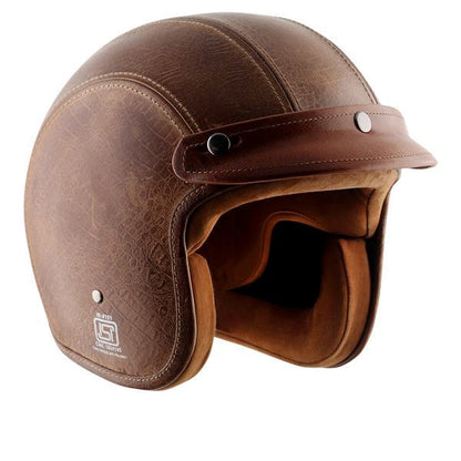 Axor Retro Jet Leather Helmet - Poison-coco Brown