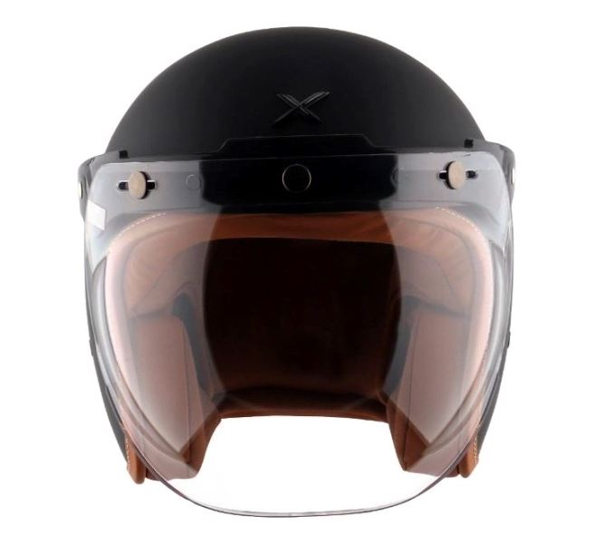 Axor Retro Jet Leather Helmet-black