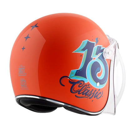 Axor Retro Jet Sportz C13 Helmet - Orange Blue
