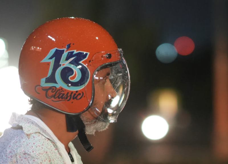 Axor Retro Jet Sportz C13 Helmet - Orange Blue