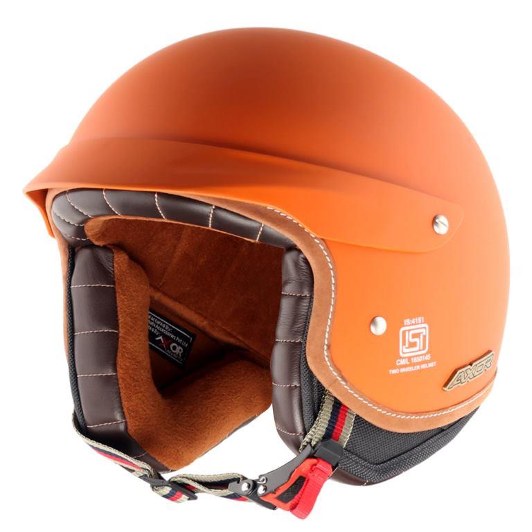 Axor Retro Jet West Helmet with Peak - Dull Orange