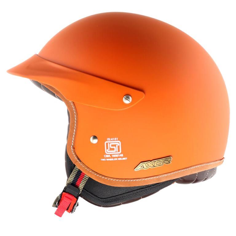 Axor Retro Jet West Helmet with Peak - Dull Orange