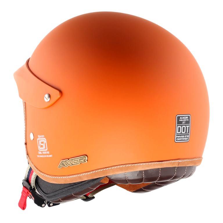 Axor Retro Jet West Helmet with Peak - Dull Orange