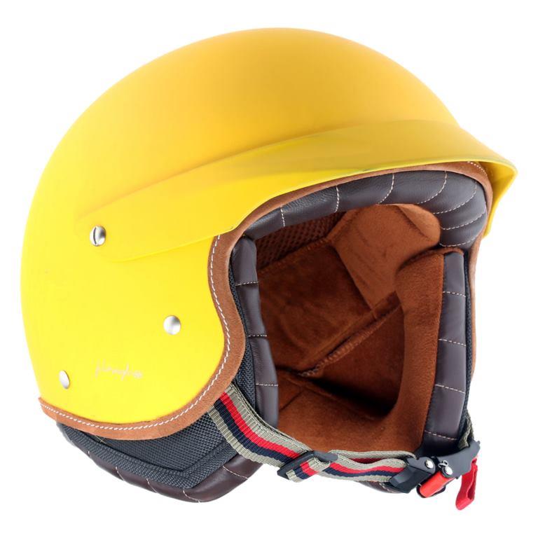 Axor Retro Jet West Helmet with Peak - Dull Yellow