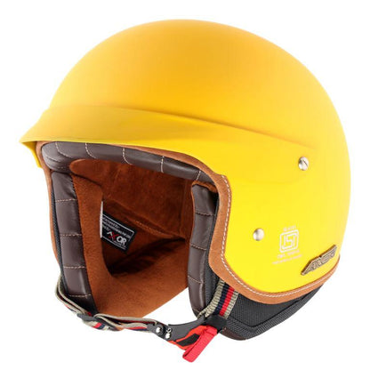 Axor Retro Jet West Helmet with Peak - Dull Yellow