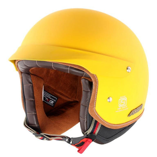 Axor Retro Jet West Helmet with Peak - Dull Yellow