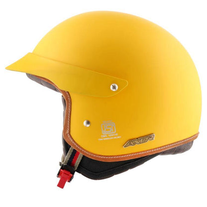 Axor Retro Jet West Helmet with Peak - Dull Yellow