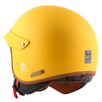 Axor Retro Jet West Helmet with Peak - Dull Yellow