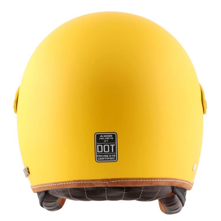 Axor Retro Jet West Helmet with Peak - Dull Yellow