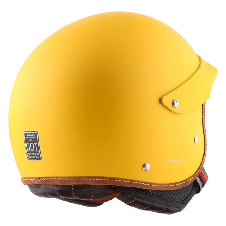 Axor Retro Jet West Helmet with Peak - Dull Yellow
