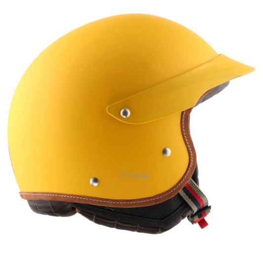 Axor Retro Jet West Helmet with Peak - Dull Yellow