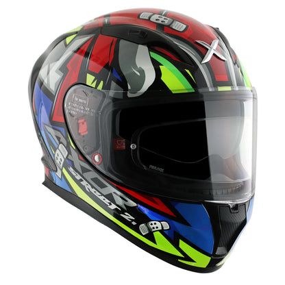 Axor Street Bobby Full-Face Helmet - Glossy Black Red