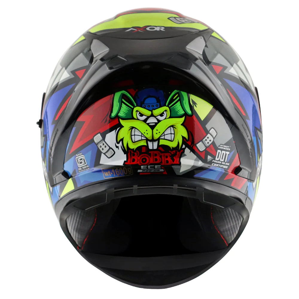 Axor Street Bobby Full-Face Helmet - Glossy Black Red