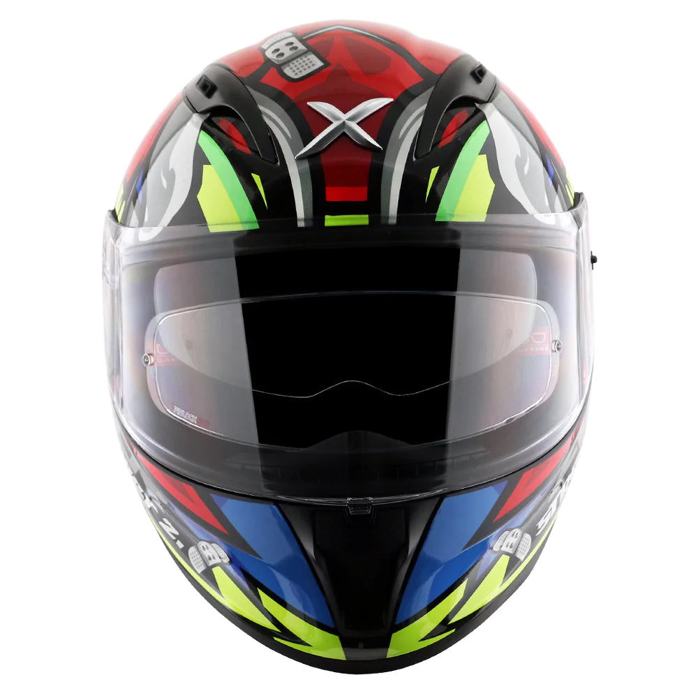 Axor Street Bobby Full-Face Helmet - Glossy Black Red
