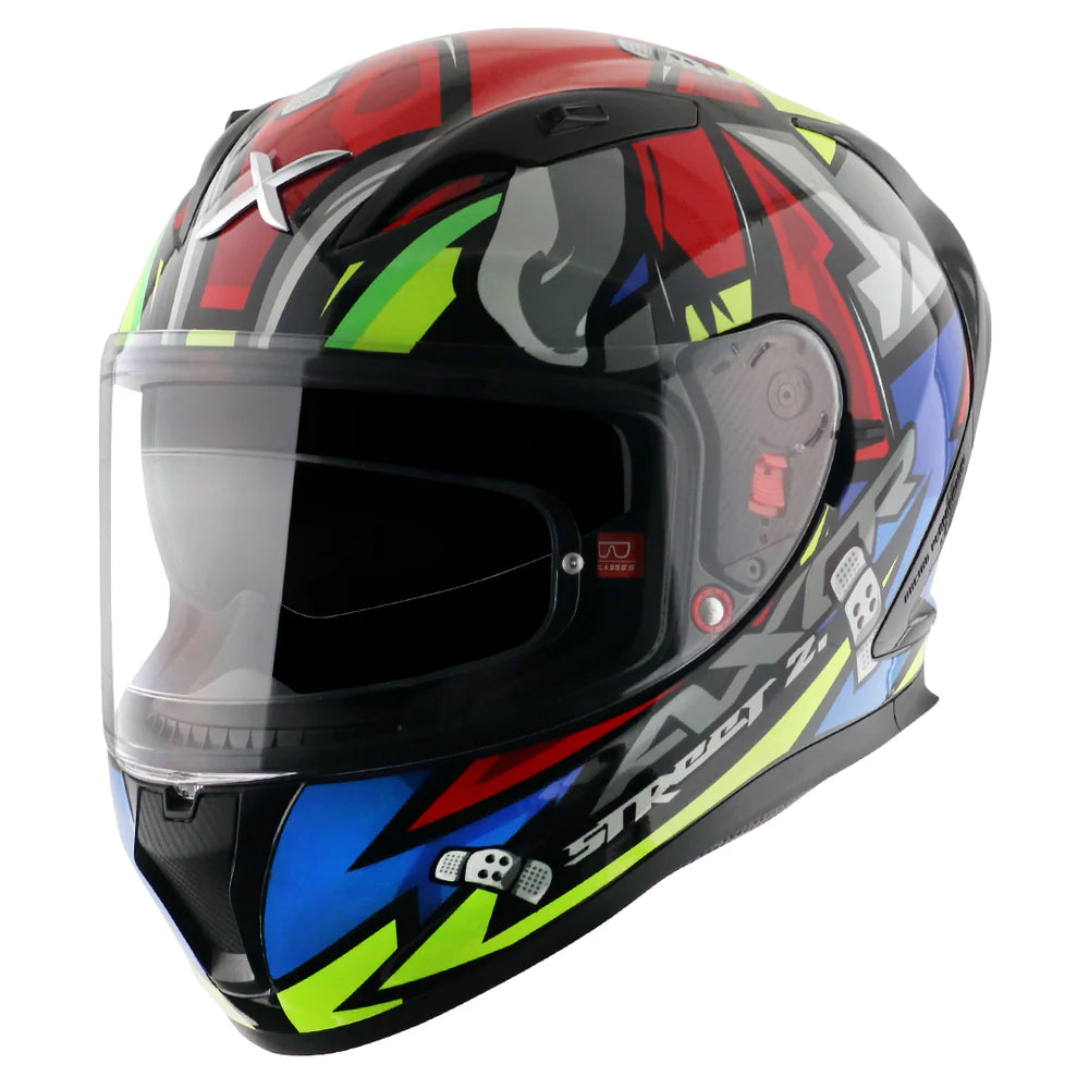 Axor Street Bobby Full-Face Helmet - Glossy Black Red