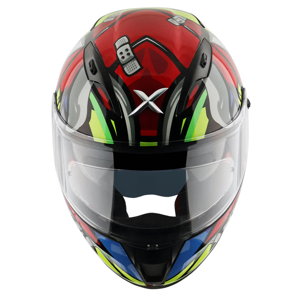 Axor Street Bobby Full-Face Helmet - Glossy Black Red
