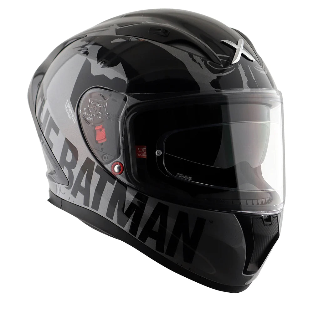 Axor Street DC Batman Full-Face Helmet - Gloss Anthracite Black