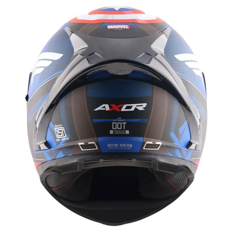 Axor Street Marvel Captain America Helmet - Dull Blue Red White