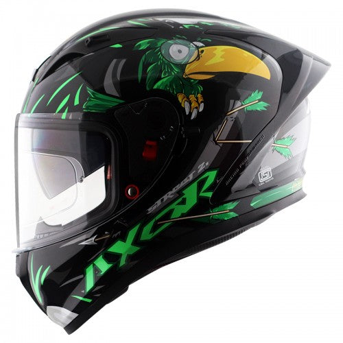 Axor Street Zazu Helmet - Glossy Black & Green