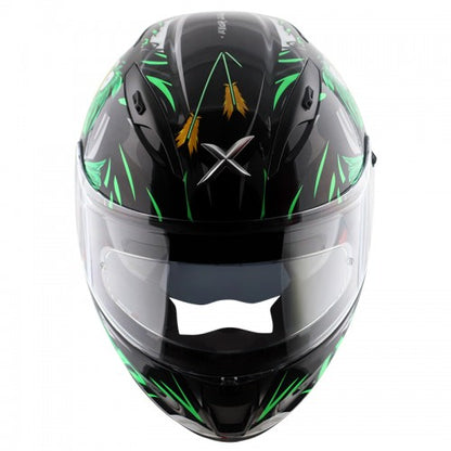 Axor Street Zazu Helmet - Glossy Black & Green