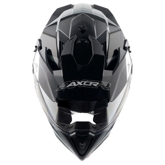 Axor X-Cross Dual Visor Flagstaff Helmet - Dull Nardo Grey Black