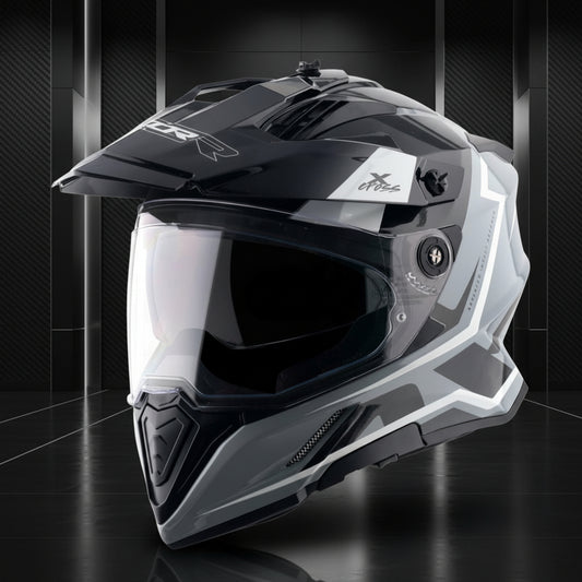 Axor X-Cross Dual Visor Flagstaff Helmet - Nardo Grey Black