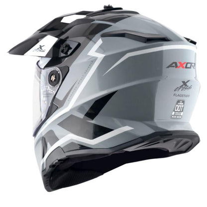 Axor X-Cross Dual Visor Flagstaff Helmet - Nardo Grey Black