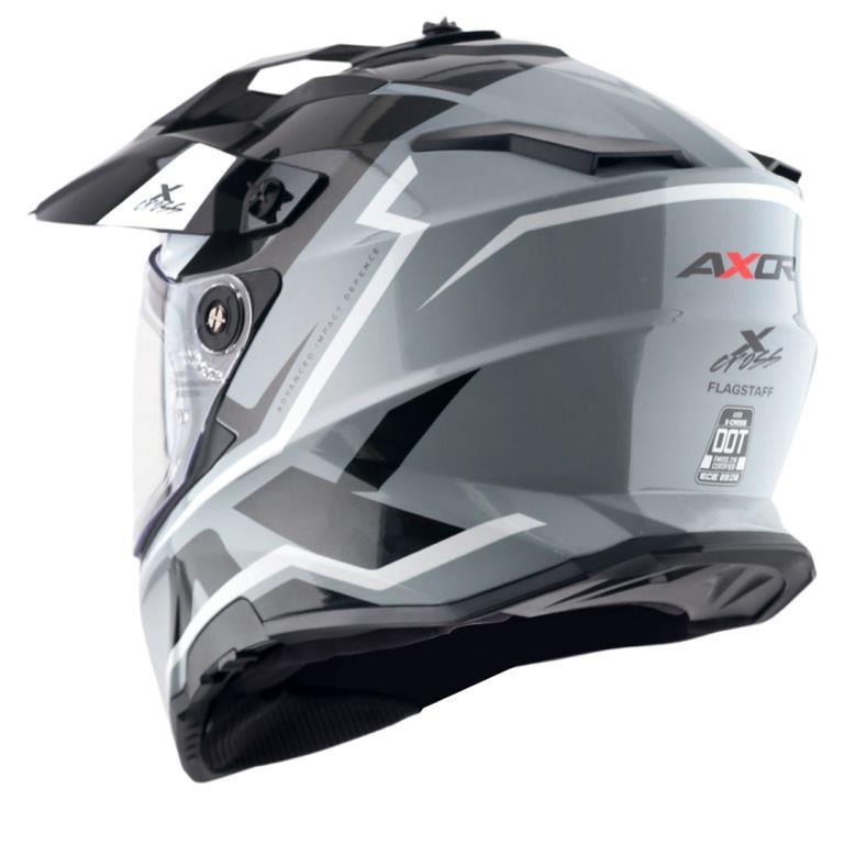 Axor X-Cross Dual Visor Flagstaff Helmet - Dull Nardo Grey Black