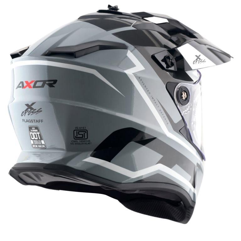 Axor X-Cross Dual Visor Flagstaff Helmet - Nardo Grey Black