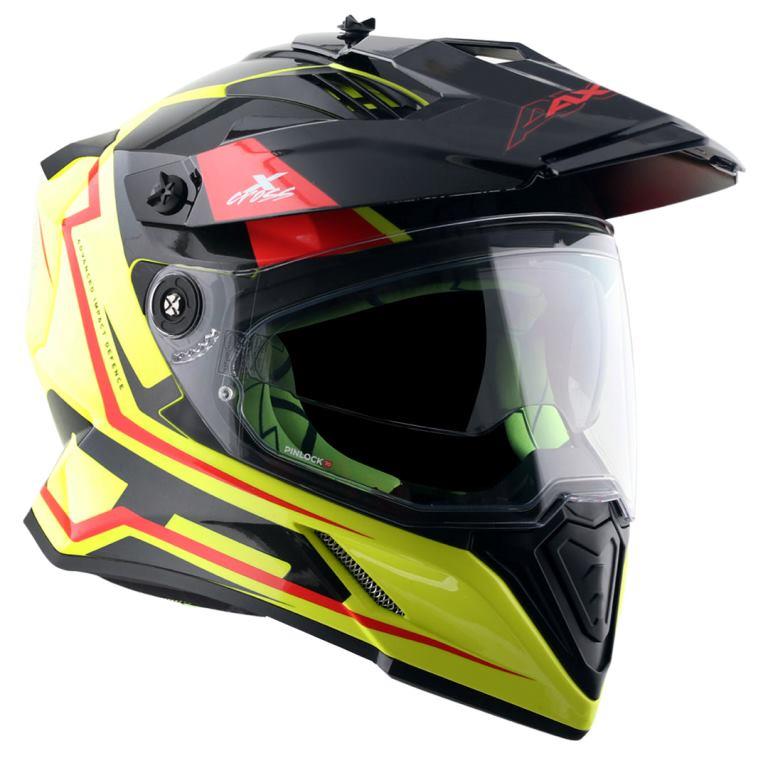 Axor X-Cross Dual Visor Flagstaff Helmet - Neon Yellow Black