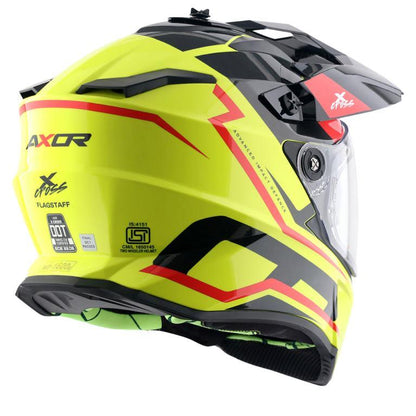 Axor X-Cross Dual Visor Flagstaff Helmet - Neon Yellow Black
