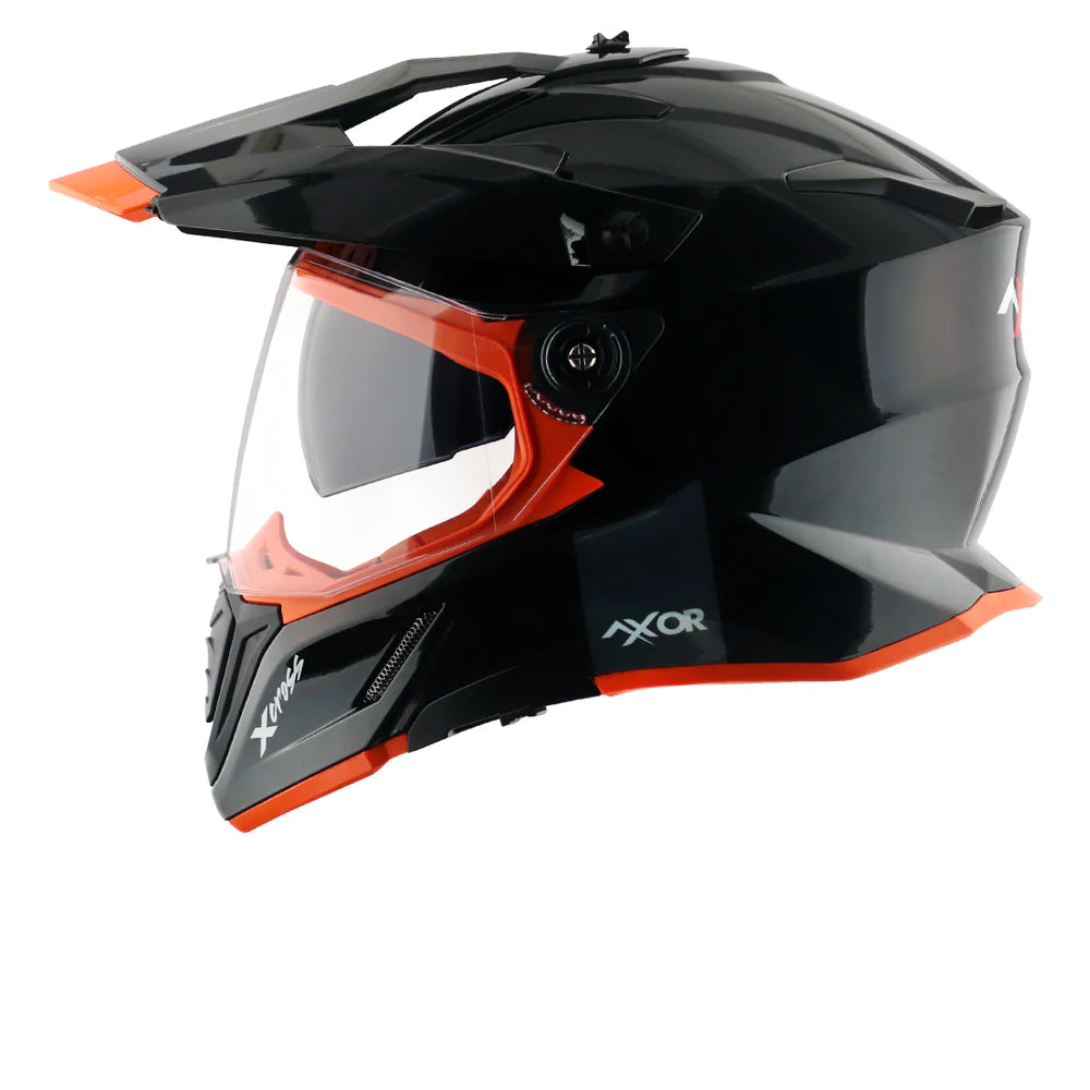 Axor X Cross Dual Visor Glossy Black Orange Helmet