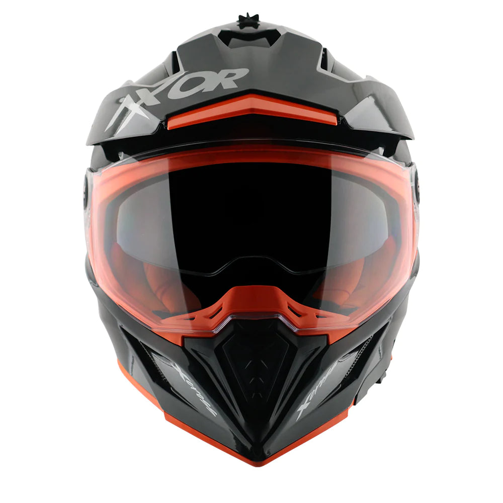 Axor X Cross Dual Visor Glossy Black Orange Helmet