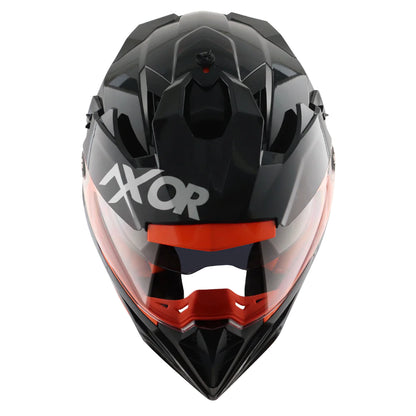 Axor X Cross Dual Visor Glossy Black Orange Helmet