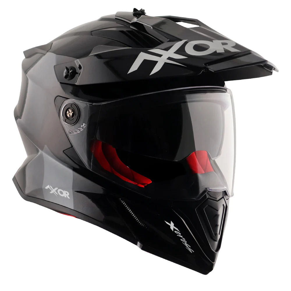 Axor X Cross Dual Visor Helmet - Glossy Black