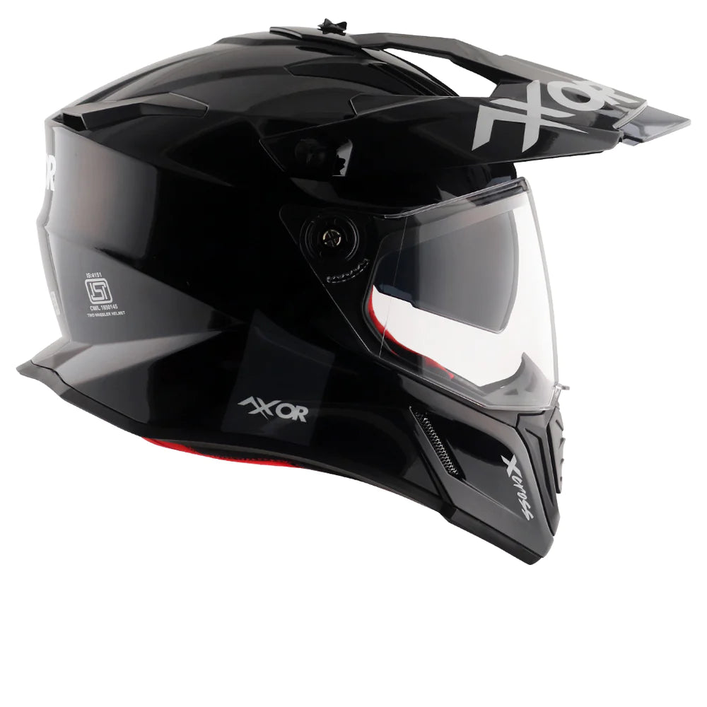 Axor X Cross Dual Visor Helmet - Glossy Black