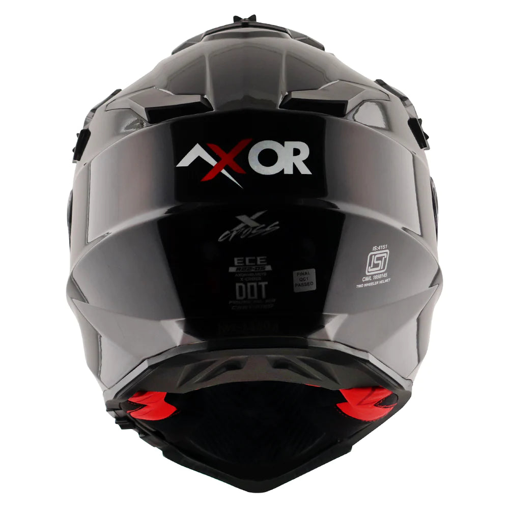 Axor X Cross Dual Visor Helmet - Glossy Black