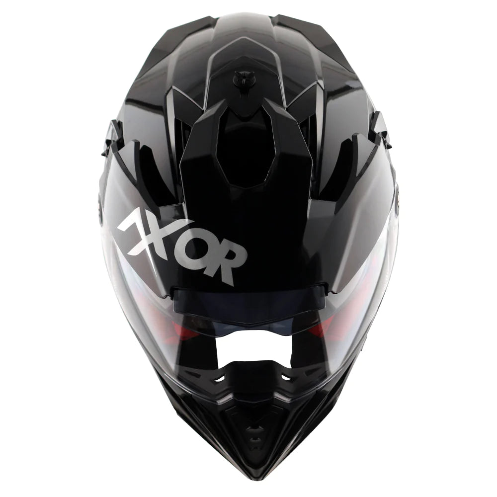 Axor X Cross Dual Visor Helmet - Glossy Black