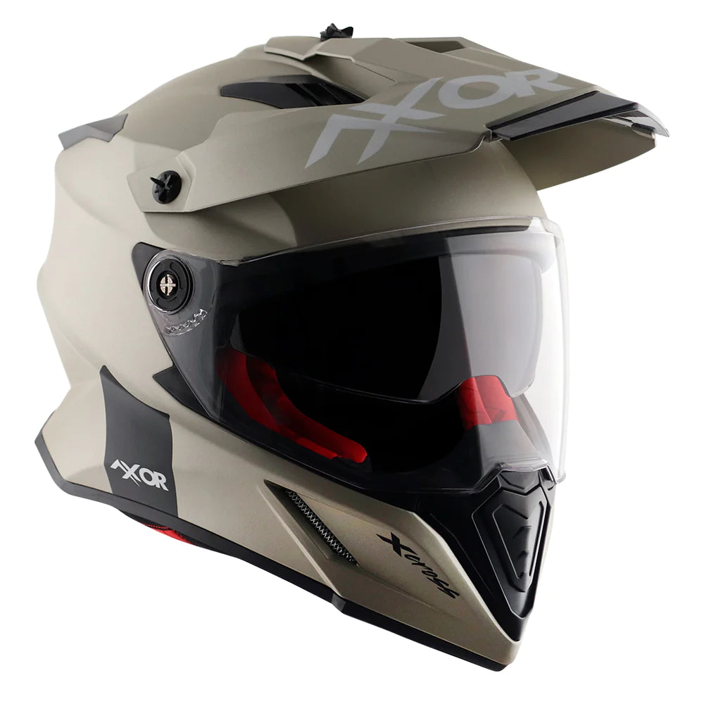 Axor X Cross Dual Visor Helmet - Glossy Nickel