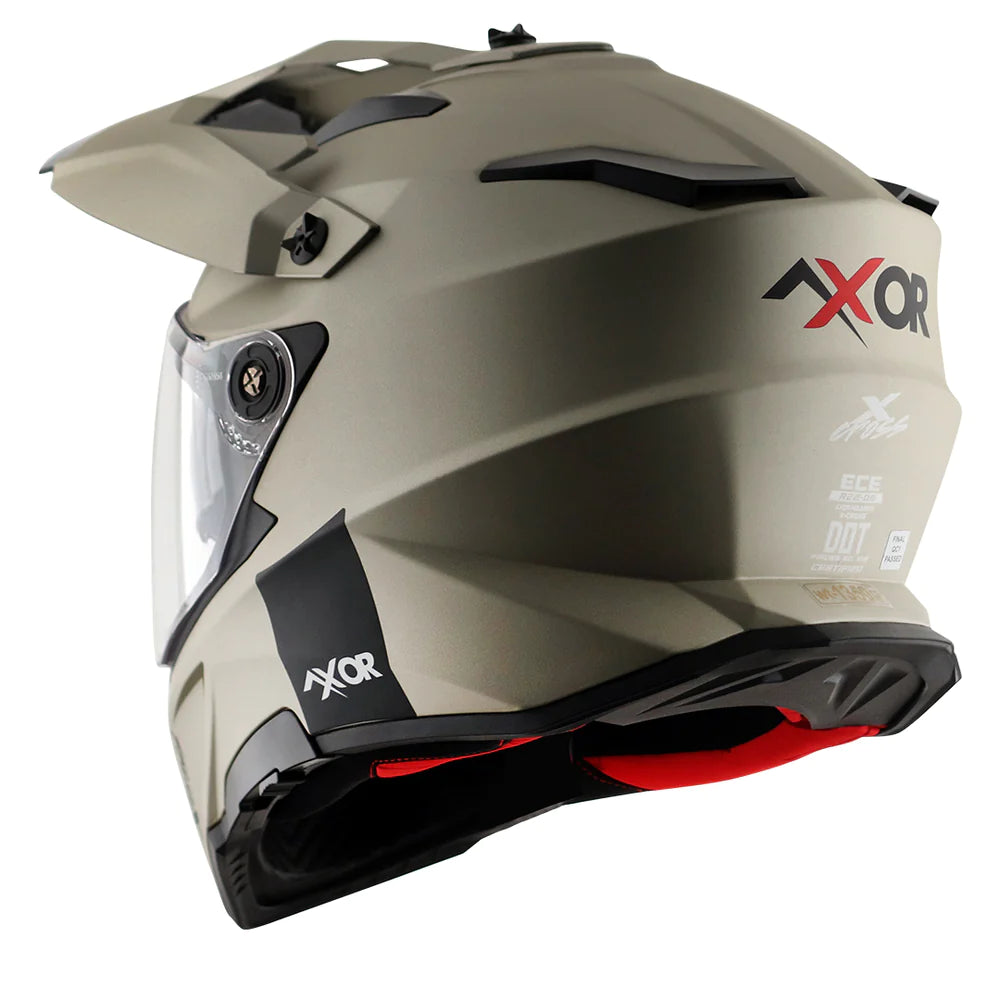 Axor X Cross Dual Visor Helmet - Glossy Nickel