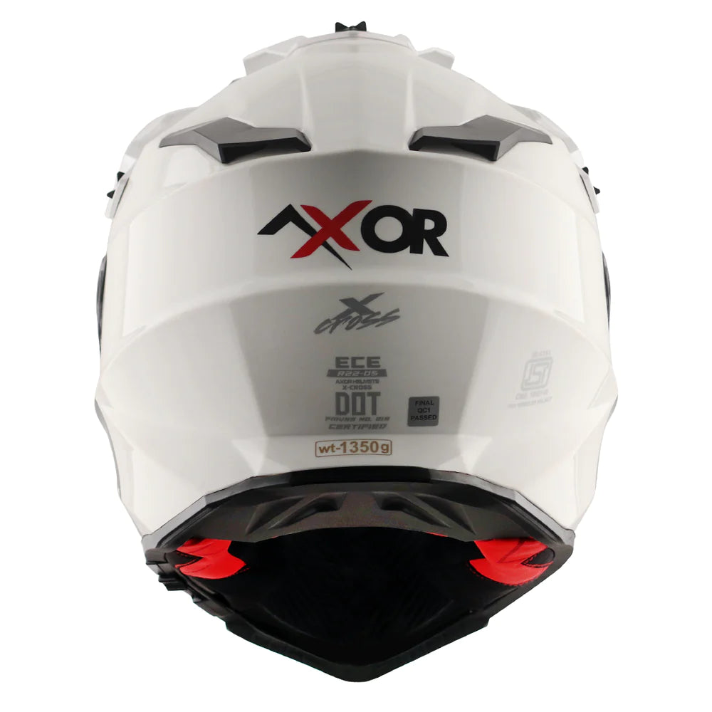Axor X Cross Dual Visor Helmet - Glossy White