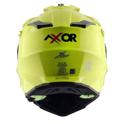 Axor X Cross Dual Visor Helmet - Neon Yellow