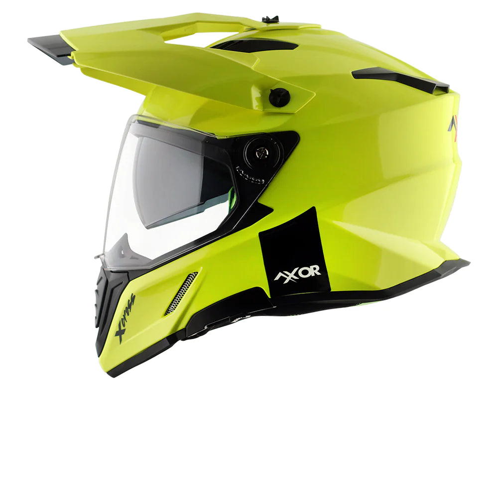 Axor X Cross Dual Visor Helmet - Neon Yellow