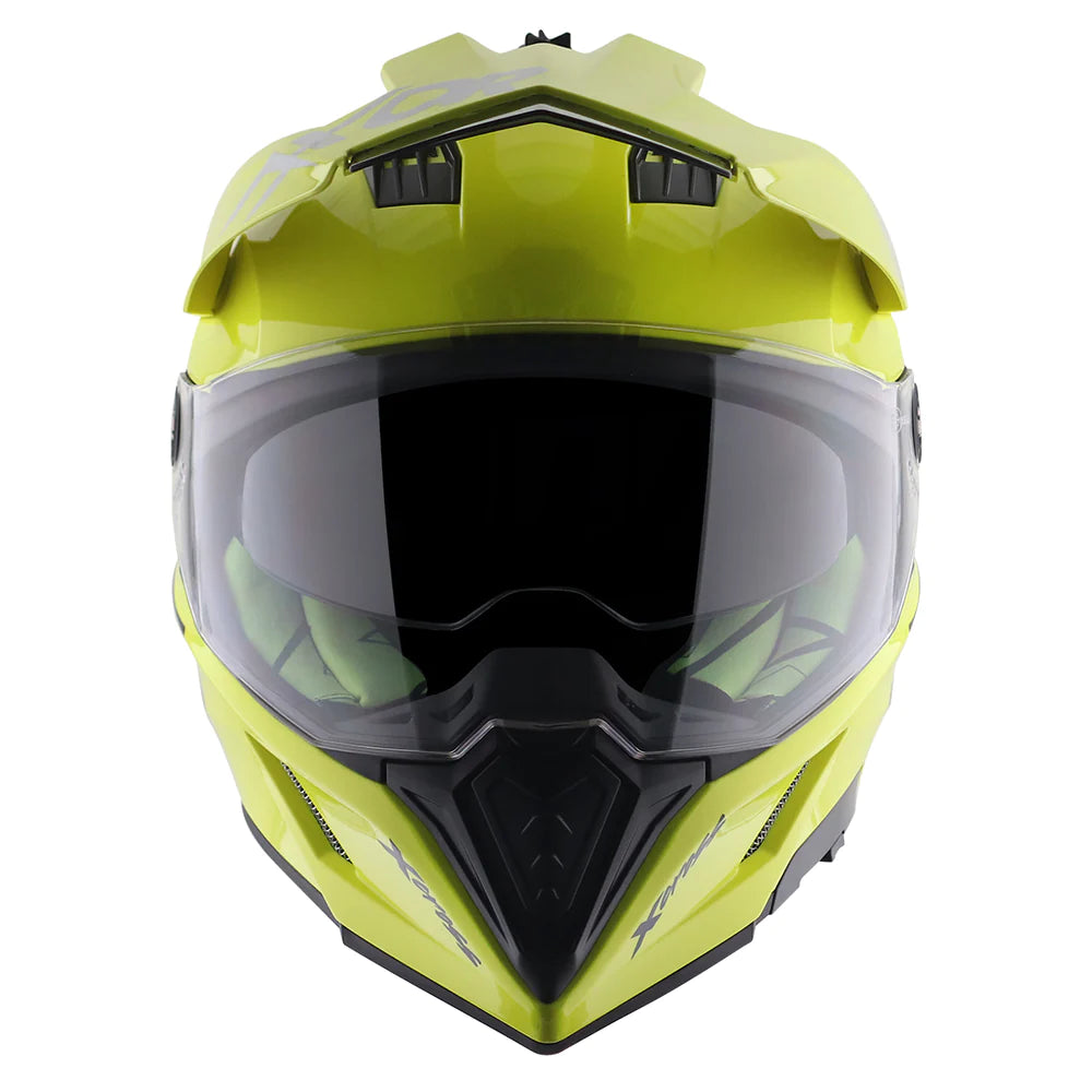 Axor X Cross Dual Visor Helmet - Neon Yellow