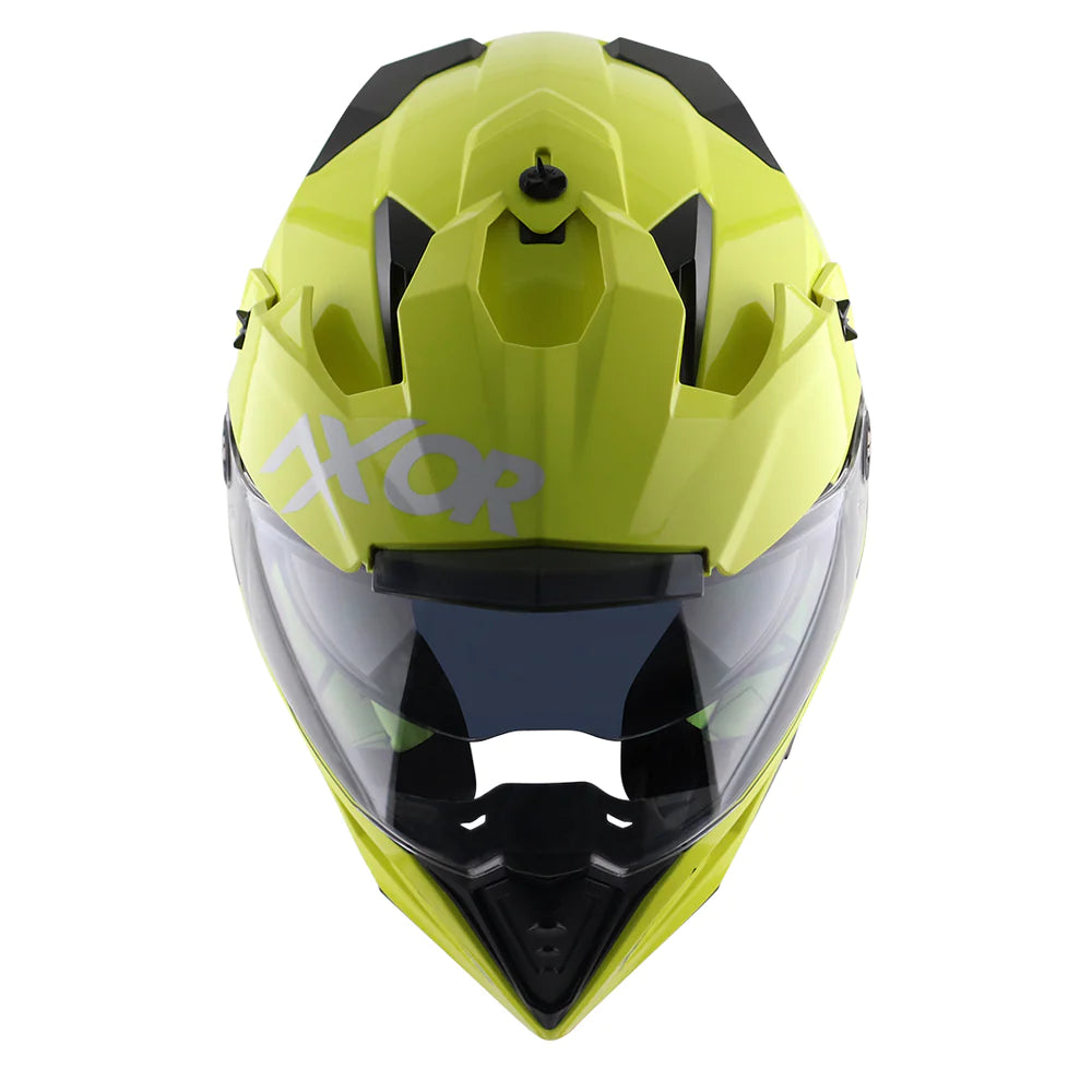 Axor X Cross Dual Visor Helmet - Neon Yellow