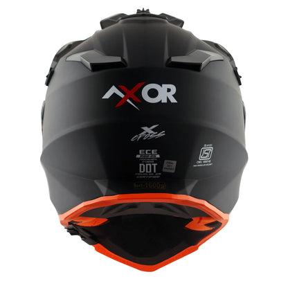 Axor X Cross Dual Visor Matt Black Orange Helmet