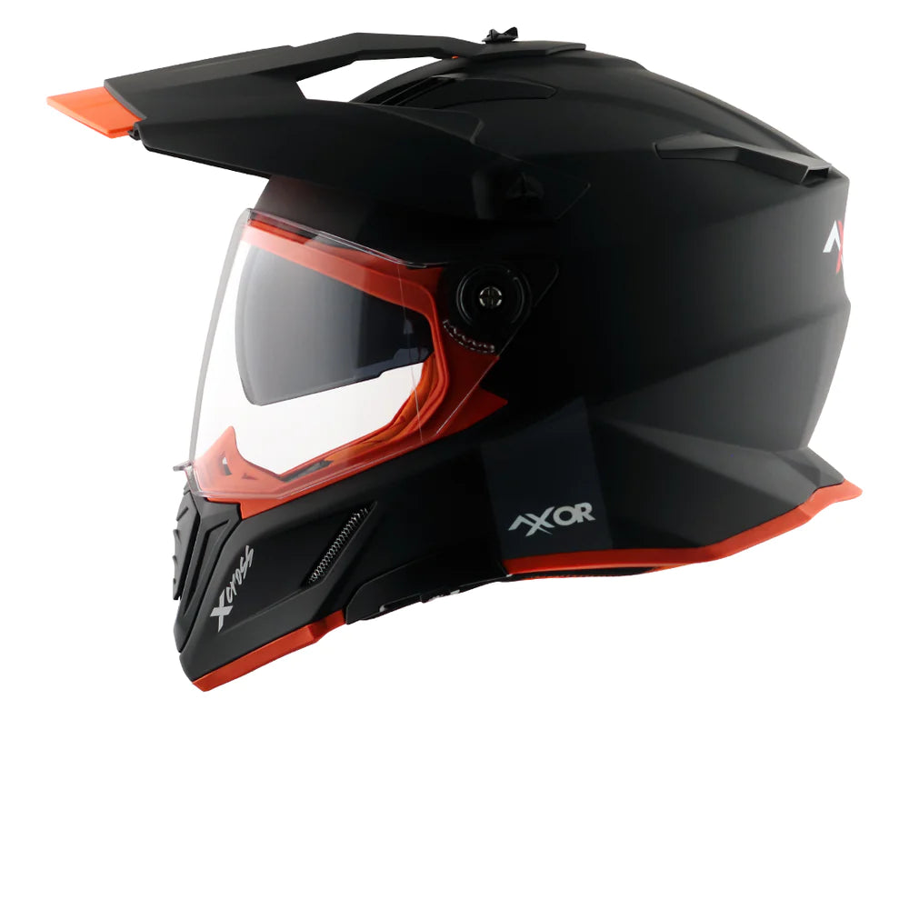 Axor X Cross Dual Visor Matt Black Orange Helmet