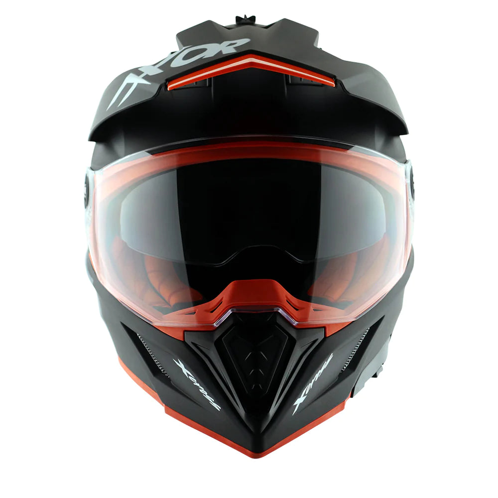 Axor X Cross Dual Visor Matt Black Orange Helmet