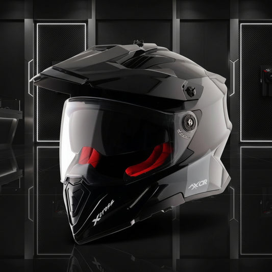 Axor-X Cross Dual Visor Sc Helmet (Black Red)