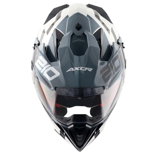 Axor X-Cross Dual Visor Speedometer Helmet - White Grey
